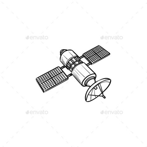 Satellite Hand Drawn Outline Doodle Icon #Drawn, #Hand, #Satellite, #Icon How To Draw A Satellite, Space Satellite Drawing, Satelite Illustrations, Space Satellite Illustration, Satellite Tattoo Ideas, Satellite Sketch, Satelite Drawings, Chinese Satellite Tattoo, Satellite Tattoos