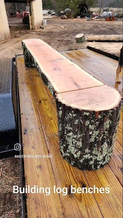 Log Seating, Log Bench Diy, Log Benches, Half Log Bench, Log Benches Outdoor, Live Edge Wood Projects, Log Furniture Diy, Log Chairs, Log Stools