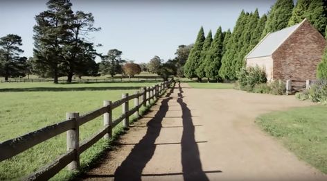 A look behind the garage gives another glimpse at just how far their land extends beyond their home. Nicole Kidman Keith Urban, House Farmhouse, Teresa Palmer, Beautiful Farm, Mary Elizabeth Winstead, Stone Path, Eva Green, Mary Elizabeth, Keith Urban