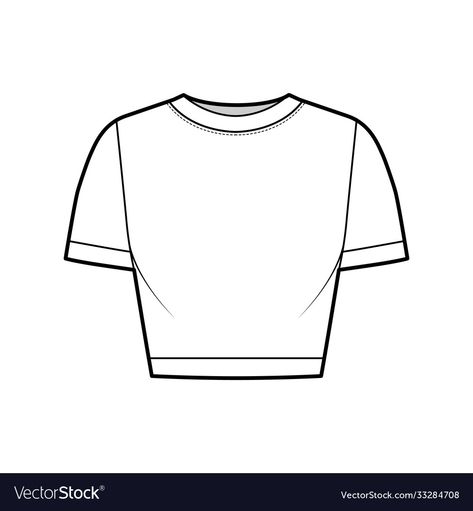 Crop Top Technical Drawing, Crop Top Flat Sketch, Crop Top Template, Crop Top Drawing, Top Flat Sketch, Basic Top Outfit, Crop Top Mockup, T Shirt Sketch, Pants Drawing