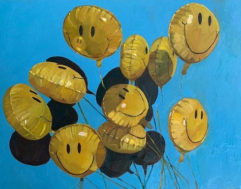 painting by @erikaleesears #thetaxcollection Hatch Drawing, Happy Balloons, Balloon Painting, Vintage Poster Art, Environmental Art, College Art, Art Reference Photos, Free Art, Beautiful Artwork