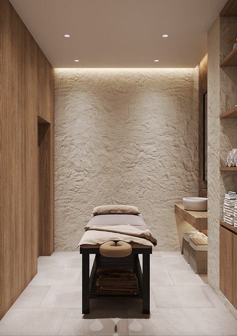 SPA in the hotel :: Behance Luxury Home Wellness Room, Hair Spa Interior Design, Luxurious Spa Room, Hotel Pool Area Design, Neutral Spa Aesthetic, Spa Entrance Design, Spa Hotel Aesthetic, Spa Massage Room Design, Luxury Massage Room