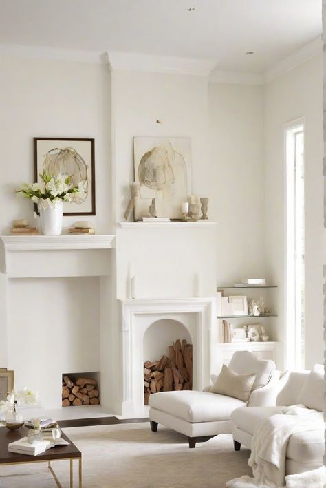 living room design, wall painting, home decoration, room decor Antique White Walls Living Room, Brilliant White Walls Living Room, Sw White Paint Wall Colors, Sw Pure White Walls, White Paint Living Room, Off White Wall Paint, Brilliant White Walls, All White Walls, White Walls Living Room