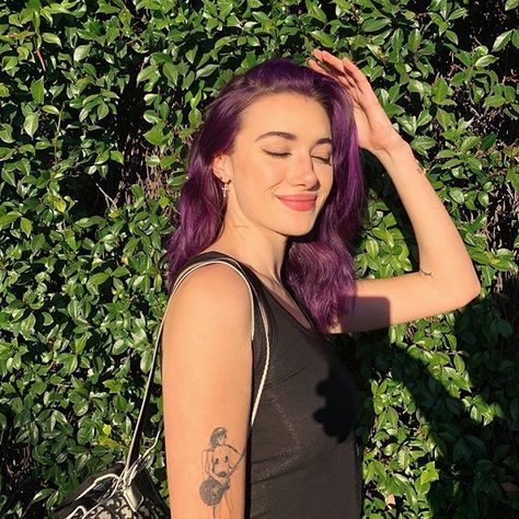 my fav matcha place opened an LA location!!! yay. ps swipe to see a pic of my new tat i got in london (done by @mymorg 💜) Purple Lace Front, Olivia Obrien, Organic Hair Salon, Ali Hazelwood, Cheap Wigs, Coloured Hair, Purple Girls, Hot Tools, Purple Lace