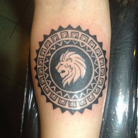 My birthday tattoo #leo #zodiac #polynesian #circle #lion Leo Constellation Tattoo Men, Leo Tattoos For Men, Leo Tattoo For Men Zodiac, Leo Zodiac Tattoos For Guys, Leo Tattoo For Men, Tattoo Leo, Leo Constellation Tattoo, Leo Zodiac Tattoos, Lion Tattoos