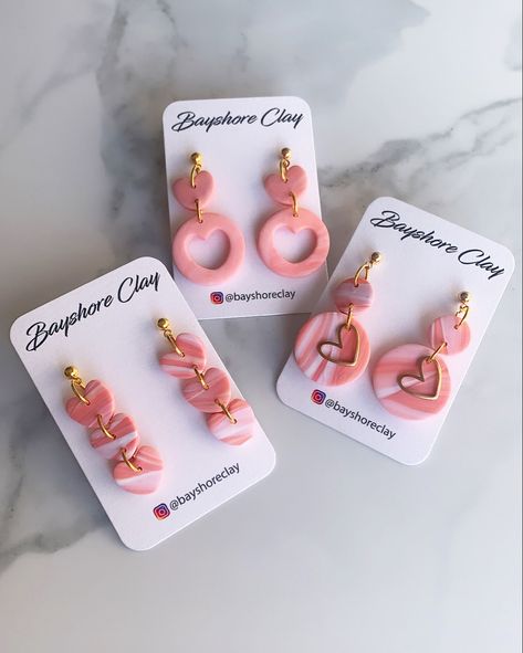 Polymer Clay Earrings Valentines, Valentines Day Jewelry Diy, Valentines Day Polymer Clay Earrings, Valentine's Day Polymer Clay Ideas, Valentine’s Day Jewelry, Polymer Clay Valentine Earrings, Valentine Clay Earrings, Valentine’s Day Earrings, Polymer Clay Jewelry Valentines