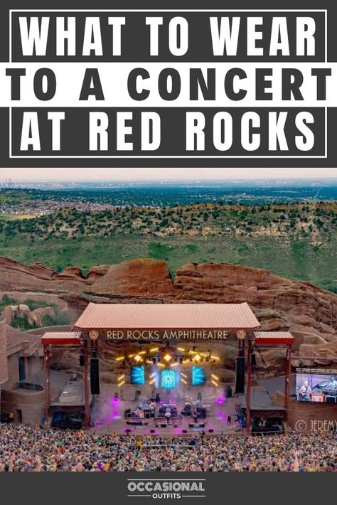 People enjoying a concert at red rocks Red Rocks Country Concert Outfit, Red Rock Concert Outfit, The Head And The Heart Concert Outfit, What To Wear To A Concert At Red Rocks, Red Rocks Concert Outfit Winter, Red Rocks Outfit Concert, Redrocks Concert Outfit, What To Wear To Red Rocks Concert, Red Rocks Concert Outfit Fall