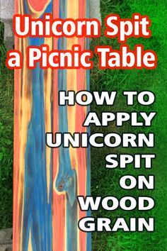 Batman Furniture, Painted Picnic Tables, Wood Painting Techniques, Unicorn Spit Stain, Unicorn Paint, Diy Wood Stain, Unicorn Spit, Hemp Yarn, Kitchen Grill