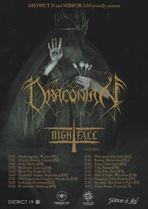 NIGHTFALL release second new track of forthcoming album Draconian Band, Doom Metal Bands, Music Poster Art, Old Movie Poster, Doom Metal, Band Poster, Isaac Asimov, Gothic Metal, Old Movie