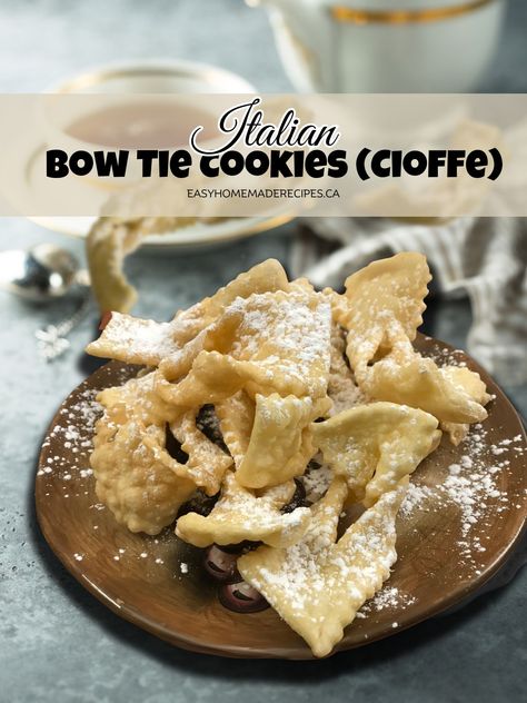 Italian Bow Tie Cookies via @Girlwithaspatula67 Authentic Polish Pierogi Recipe, Classic Borscht Recipe, Chrusciki Recipe, Best Cabbage Rolls Recipe, Babka Cake, Hunters Stew, Bow Tie Cookies, Polish Cookies, Beet Soup