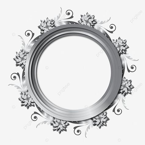 Silver Circle Frame, Free Wedding Templates, Graphic Flowers, Circle Vector, Flower Png Images, Circle Flower, Circle Logo Design, Circle Frames, Silver Circle