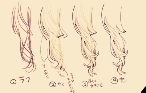 A slender of hair reference Drawing Hair Tutorial, Manga Hair, Hair Sketch, Drawing Hair, Digital Painting Tutorials, Anime Hair, Hair Reference, Anime Drawings Tutorials, Drawing Skills