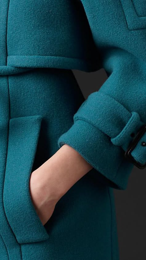 Teal Clothes, Teal Cottage, Peacock Teal, Wool Texture, Burberry Coat, Colorful Life, Shades Of Teal, Thomas Jefferson, Popular Fashion