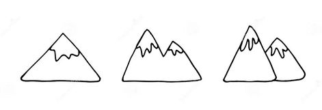 Hand Drawn Doodle Mountain. Simple Thick Black Line. Mountain with a Glacier on Top. Best for Design Stock Illustration - Illustration of north, doodle: 173716662 Mountain Doodles Simple, Planner Drawings, Mountain Drawing Simple, Mountain Doodle, January Planner, Line Landscape, Line Doodles, Mountain Drawing, Mountain Logos