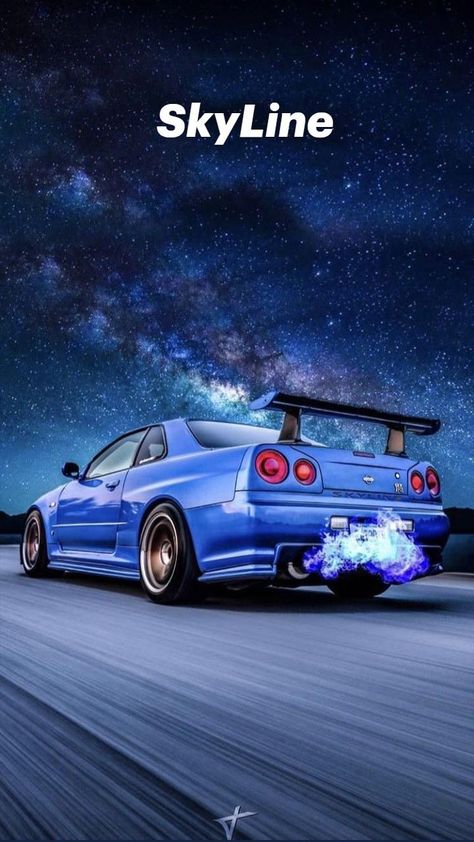 Car Wallpaper Iphone, Car Wallpaper, Blue Car, Night Sky, Wallpaper Iphone, The Back, Nissan, Sports Car, Wallpapers