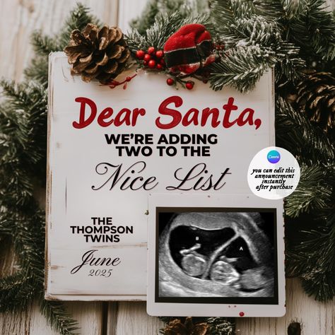 Twins Digital Pregnancy Announcement Christmas Twin Announcement Editable December Twins Social Media Pregnancy Reveal Surprise Twin Neutral Christmas Twins Announcement, Twin Christmas Announcement, Christmas Twin Pregnancy Announcement, Baby Announcement December, Ivf Announcement, Twin Announcement, Ivf Pregnancy Announcement, Twin Baby Announcements, Christmas Pregnancy Reveal