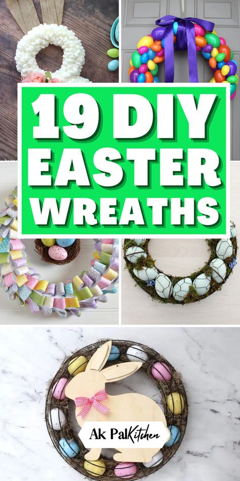 Welcome spring with our collection of DIY Easter wreaths for the front door! Discover easy budget-friendly Easter decorations with our DIY dollar store Easter decorations, and engaging DIY Easter crafts for adults. Embrace the spirit of spring with our floral wreaths, bunny wreaths, Easter egg wreaths, and ribbon wreaths, find the perfect Easter Easter outdoor decoration to usher in the season. Elevate your home decor with our collection of spring wreaths and beautiful spring decorations. Easter Wreaths With Eggs, Easter Egg Wreaths For Front Door, Simple Easter Wreath, How To Make A Easter Wreath, Homemade Wreaths Diy Spring, Spring Floral Wreaths For Front Door, Easter Diy Wreaths, Easy Easter Wreath Diy, Spring Pom Pom Wreath