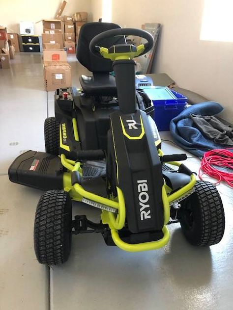 Used Ryobi 480EX Electric Riding Mower Electric Riding Lawn Mower, Powered Parachute, Light Sport Aircraft, Georgia House, Best Lawn Mower, Powered Bicycle, Walk Behind Mower, Riding Mowers, Small Front Yard