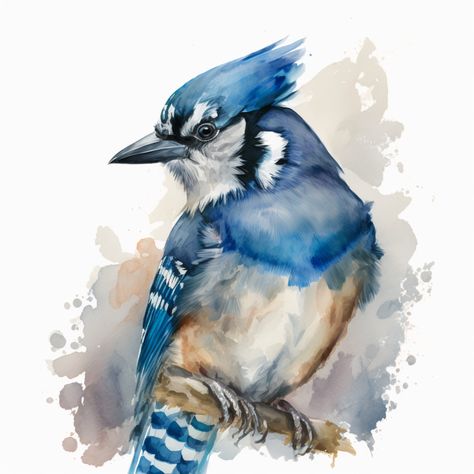 Bluejay Watercolor, Watercolor Bluejay, Bluejay Painting, Watercolor Blue Jay, Bluejay Bird, Blue Jay Art, Blue Bird Art, Blue Jay Bird, Animal Printables