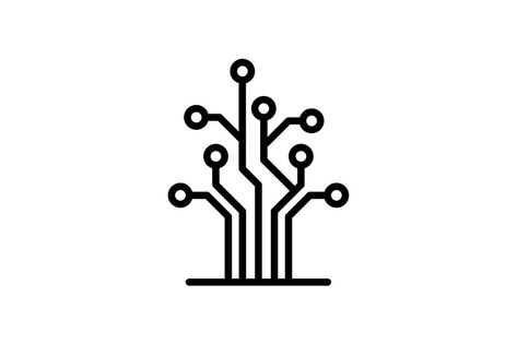 Icon for tree, network, circuit, electronic, digital, hardware, circuit, semiconductor, conceptual Tech Symbols, Electronic Logo, Circuit Logo, Electronics Logo, Network Icon, Tree Icon, Computer Lab, Technology Integration, Logo Animation