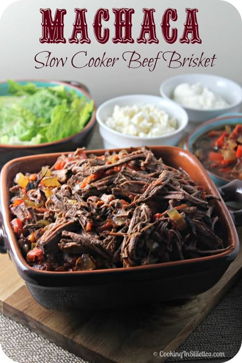 Machaca aka Slow Cooker Beef Brisket -- sub tamari for the soy sauce. Super-flavorful for Phase 3 (without the Worcestershire) or Maintenance. Machaca Beef, Machaca Recipe, Slow Cooker Beef Brisket, Mexican Beef, Coconut Aminos, Brisket Recipes, Crock Pot Slow Cooker, Crock Pot Cooking, Beef Brisket