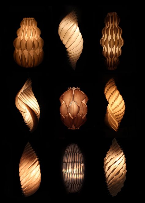 Movable Wall Sconces, Parametric Lighting, Lamp Product Design, Diy Lamp Shade Ideas, Organic Lighting Design, Light Design Ideas, Nature Inspired Lighting, Cozy Diy, Home Lights