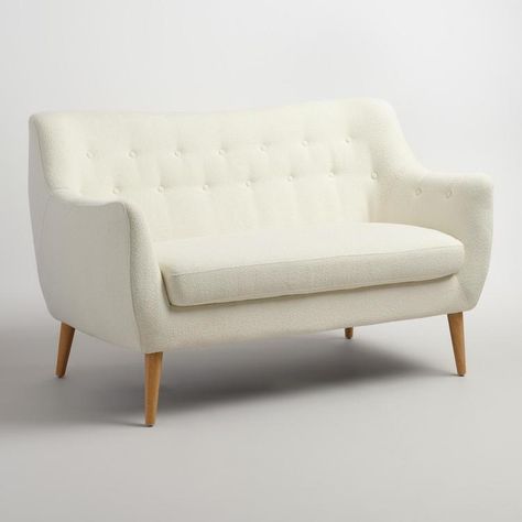 World Market Lately — OLD BRAND NEW White Loveseat, Couch Styling, Affordable Sofa, Sofa L, White Love, Sofa Styling, Space Furniture, Affordable Home Decor, Best Sofa