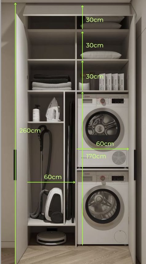 Washing Machine Cabinet In Bathroom, Dryer Above Washing Machine, Washing Machine Room Design, Garage Organization Ideas With Washer And Dryer, Washing Machine Bathroom Ideas, Hide Washing Machine In Bathroom Laundry Cabinets, Laundry Room Outside The House, Washing Machine Closet Ideas, Small Laundry Room Ideas With Stacked Washer And Dryer