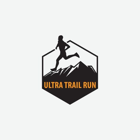 Ultra Trail running logo vector illustration on white background Trail Logo, Running Logo, Ultra Trail, Logo Banners, Cityscape Photos, Nature Backgrounds, Heart With Arrow, Background Banner, Trail Running