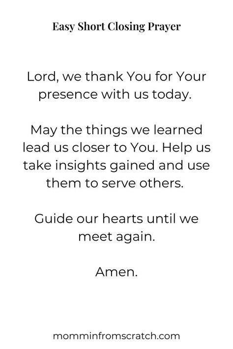 Need a short closing prayer for class? I've got you! See the post for more class prayers! Everyday Short Prayers, Prayers To Close Bible Study, Short Powerful Prayers, Online Class Prayer, Prayers For Leadership, Prayers For Focus, Closing Bible Study Prayers, Short Daily Prayers, Prayers For Others In Need