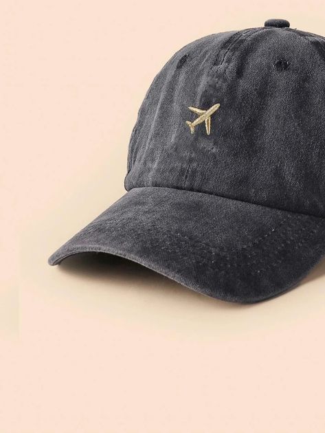 Airplane Embroidery Baseball Cap | SHEIN USA Airplane Embroidery, Swag Hats, Trendy Caps, Dope Hats, Embroidery Caps, Embroidery Baseball, Stylish Caps, Custom Jeans, Cap Designs