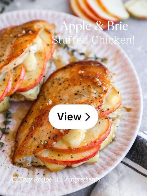 Lemon8 · Apple & Brie Stuffed Chicken · @Caitlin Apple And Brie Stuffed Chicken, Brie Stuffed Chicken, Apple And Brie, Apple Brie, Sides For Chicken, Side Dishes For Chicken, Stuffed Chicken Breast, Pan Chicken, Dinner Meals