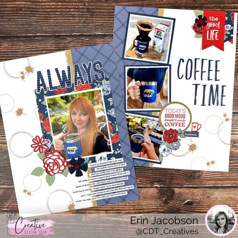 The Creative Design Team has an exciting new sketchbook for all of the 8.5 x 11 scrapbooking fans out there. Head on over to my youtube channel to see how I interpreted one of the sketches to create this fun, coffee inspired layout. #scrapbooklayout #scrapbooking 8 5 X 11 Scrapbook Layouts 1 Photo, 8x11 Scrapbook Layouts, 8 1/2 X 11 Scrapbook Layouts, 1 Photo Scrapbook Layout, 8.5x11 Scrapbook Layouts, 8 5 X 11 Scrapbook Layouts, 6x8 Scrapbook Layouts, Scrapbook Cookbook, Ctmh Scrapbooking Layouts