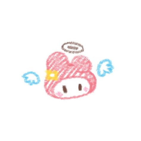 cute little drawing Sanrio Drawings Aesthetic, Hello Kitty Cute Drawing, My Melody Doodle, Sanrio Drawing Ideas, Doodles Sanrio, My Melody Drawing, Sanrio Doodles, Png Doodles, Sanrio Drawings