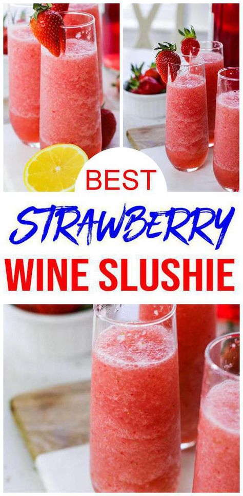 Frose Recipe Easy, Strawberry Alcohol, Frose Recipe, Wine Slushie Recipe, Drinks Alcohol Recipes Easy, Frosé Recipe, Wine Slush, Wine Slushies, Easy Alcoholic Drinks