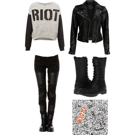 "RIOT!" by metal-head on Polyvore Masc Fashion, Goth Clothes, Band Outfits, Scene Outfits, Pastel Outfit, Rock Outfits, Band Stuff, Punk Rock Fashion, Punk Outfits