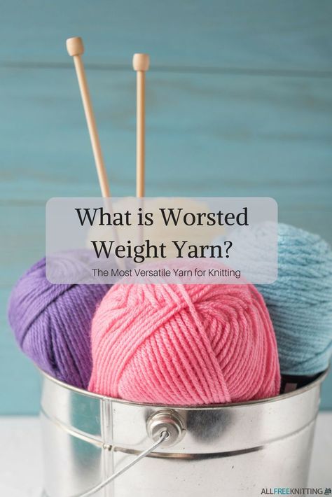 What is worsted weight yarn? Find all the answers you need in one convenient place! What Is Worsted Weight Yarn, Worsted Weight Yarn Patterns, Crocheting Tutorials, Knitting Stitches Tutorial, Craft Crochet, Crocheting Projects, Knitting Tips, Knit Ideas, Crochet Tips