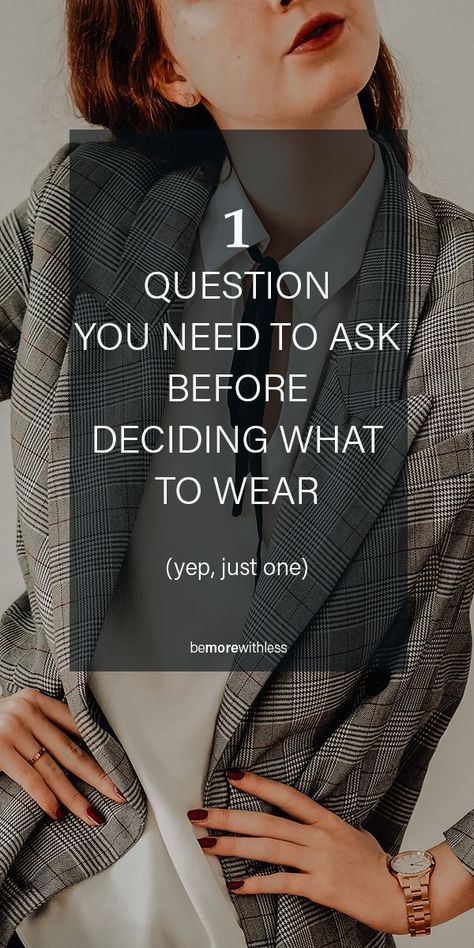 If you feel confused by fashion advice or your closet is full of clothes you don’t wear, you probably haven’t been asking the one question that will help you know what to wear. When I think about the clothing choices I’ve made over years, it makes my head spin. My head is spinning not because of what I chose to wear, but why. What Shall I Wear Today, Wear What You Want Quote, What To Wear Tomorrow To Work, What Do I Wear Today, What To Wear To Work Today, What To Wear When You Have Nothing, What Should I Wear Tomorrow, What To Wear Tomorrow, Project 333