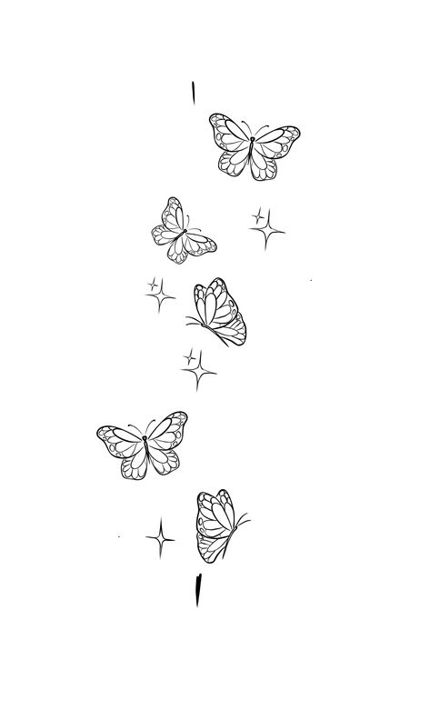 Butterfly Tattoo Vintage, Butterfly Rib Tattoo Stencil, Butterfly Designs Tattoo, Whimsical Hummingbird Tattoo, 111 Butterfly Tattoo, Butterfly With Cross Tattoo, Butterfly Trail Tattoo, Butterflies Flying Tattoo, Thigh Tattoos Women Simple