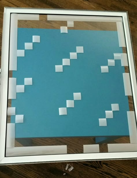 Simple to do and "accurate" minecraft glass panes. Privacy film, scissors and patience. The kids love it.. Minecraft Windows Design In Real Life, Minecraft Glass Design, Dsmp Crafts, Minecraft Window, Old Room Ideas, Minecraft Flowers, Minecraft Room Decor, Cute House Ideas, Crafts Bookmarks