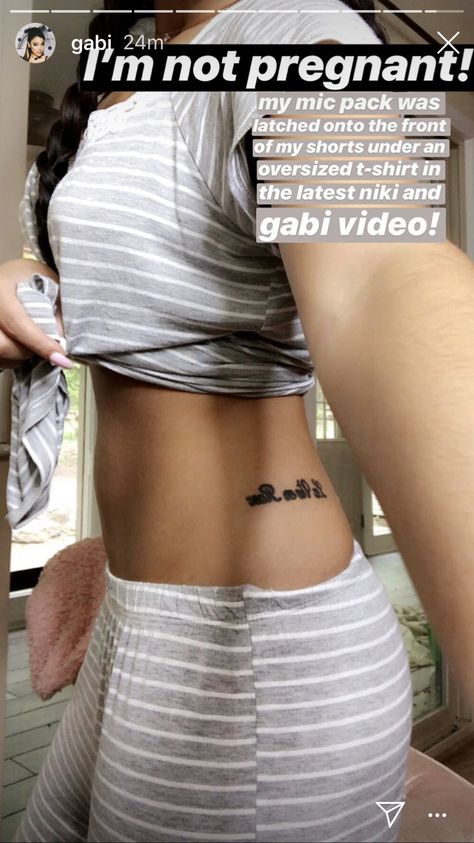 Gabi Demartino Tattoo, Nikki And Gabi, Gabi Demartino, Oversized Tshirt, Triangle Tattoo, Tattoo Quotes, Tattoos, Women's Top