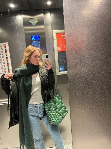 501 outfit goyard green bag artois cold outfit Goyard Artois Outfit, Green Goyard Outfit, Green Goyard Tote Outfit, Goyard Artois Pm Outfit, Goyard Tote Aesthetic, Black Goyard Tote, Goyard Tote Monogram, Green Goyard Bag, Blue Goyard Tote