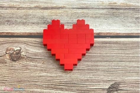 Lego Heart Ornament, Lego Heart Tattoo, Lego Stem Challenge, Lego Valentine, Lego Heart, Lego Designs, Homecoming Posters, Lego Challenge, Big Lego