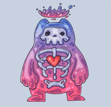 Skeleton in a jelly monster. Jelly Monster, Monster Drawing, Cartoon Monsters, 캐릭터 드로잉, Monster Design, Illustration Character Design, Sketchbook Art Inspiration, A Drawing, Creature Art