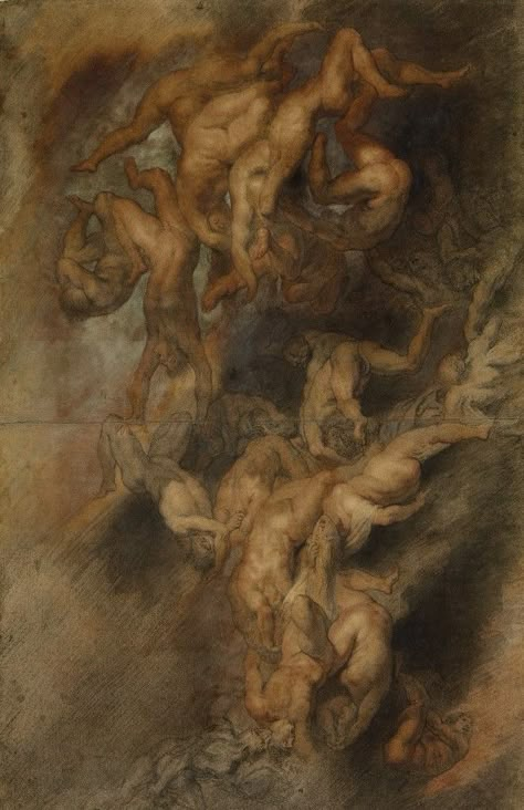 Fall Of The Damned, Roman Paintings, Master Drawings, Baroque Painting, Paul Rubens, Rennaissance Art, Peter Paul Rubens, Classic Paintings, Old Paintings