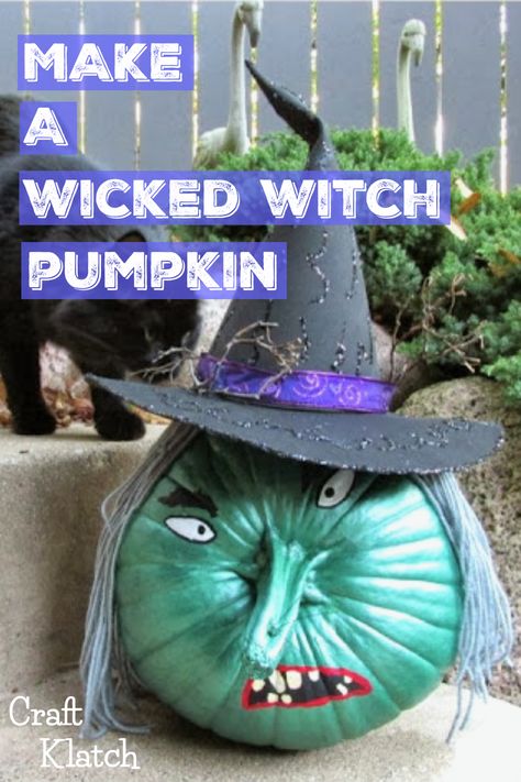 Witch Painted Pumpkin, Painted Pumpkin Witch, Wicked Witch Pumpkin, Halloween Rules, Decorate Pumpkins, Autumn Squash, Pumpkin Paintings, Paintings Diy, Paint Pumpkins