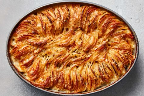 Recipes and Cooking Guides From The New York Times - NYT Cooking Aligot Recipe, Potato Gratin Recipe, Hasselback Potatoes, Potato Gratin, Food Lab, Nyt Cooking, How To Cook Potatoes, Sliced Potatoes, Casserole Dish