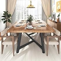 Modern Farmhouse Kitchen Table, Wood Dinner Table, Dining Table For 4, Rectangular Kitchen, Kitchen Dinner, Farmhouse Kitchen Tables, Brown Kitchen, Long Dining Table, Into The Wood