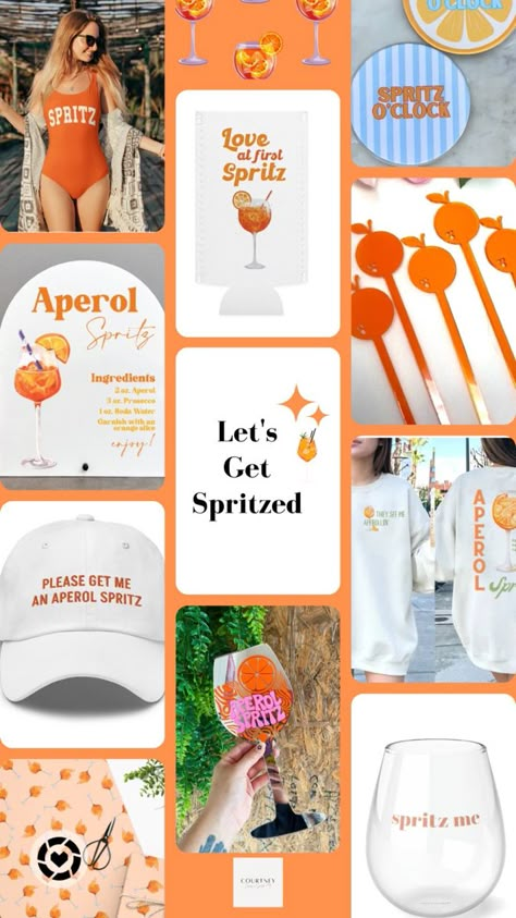 Get ready to toast and celebrate with an Aperol spritz themed bachelorette party called “let's get spritzed!” Embrace the vibrant and refreshing vibe of this Italian – inspired cocktails, your plan a party filled with fun and laughter. From citrus-shaped decor to orange colored party favors, infuse the event with the signature orange hue and fizzy charm. Cheers to the bride to be and let's get spritzed🍹💍 #ltkstyletip #ltkpartner Orange Themed Bachelorette Party, Aperol Bachelorette Party, Blue And Orange Bachelorette, Italian Summer Bachelorette Theme, Feeling Spritzy Bachelorette, Aperol Spritz Hen Party, Aperol Spritz Bachelorette Party Theme, Last Spritz Bachelorette, Italian Theme Bachelorette Party