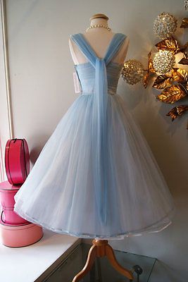 Vintage Homecoming Dress, Vintage Prom Dresses 1950s, Vintage Homecoming Dresses, 1950s Prom, Dresses Tea Length, 1950s Prom Dress, Blue Homecoming Dress, Tea Length Prom Dress, Blue Formal Dress